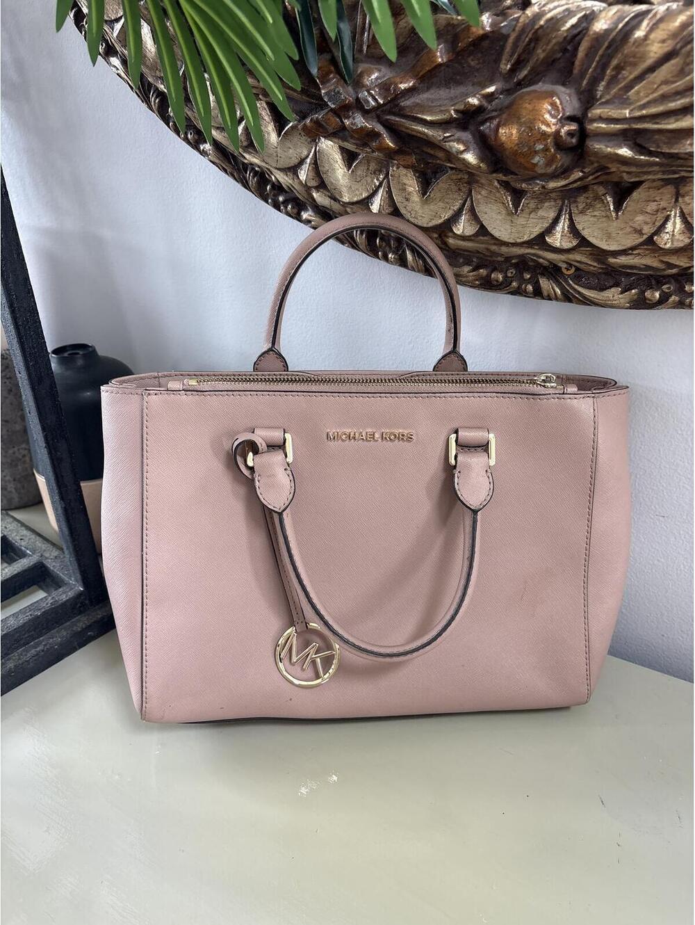Michael Kors Pink Saffiano Leather Satchel Handbag Purse Tote Bag Ladies